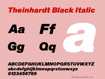 Theinhardt-BlackItalic Version 4.002; build 0013图片样张