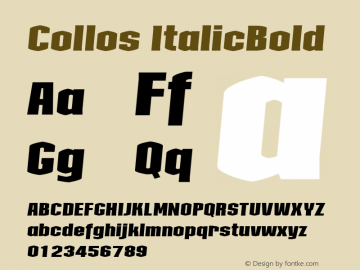 Collos ItalicBold Version 001.000图片样张