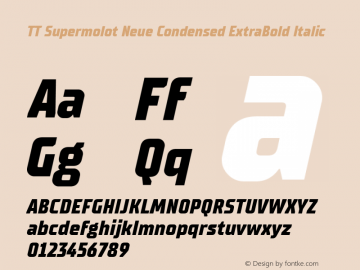 TT Supermolot Neue Condensed ExtraBold Italic Version 2.000.04082021图片样张