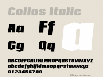 Collos Italic Version 001.000 Font Sample