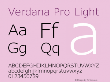 Verdana Pro Light Version 6.02图片样张