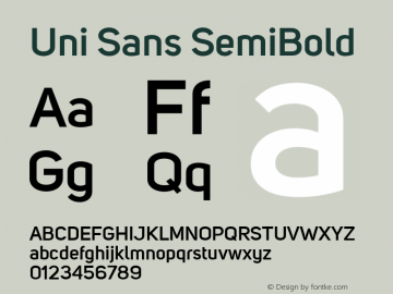 Uni Sans SemiBold Version 001.029图片样张