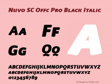 Nuvo SC Offc Pro Black Italic Version 7.504; 2009; Build 1020图片样张