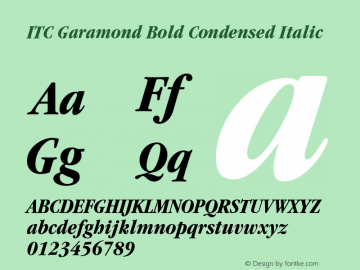 Garamond-BoldCondensedItalic 001.000图片样张