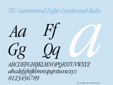Garamond-LightCondensedItalic 001.000图片样张