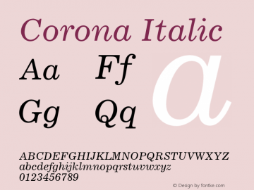 Corona-Italic 001.000图片样张