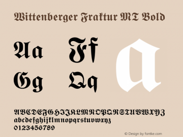 Wittenberger Fraktur MT Bold 001.000 Font Sample
