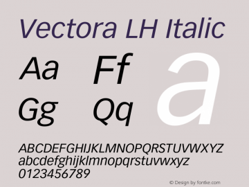 VectoraLH-Italic 001.000图片样张