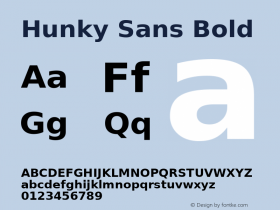 Hunky Sans Bold Version 0.3; 2004图片样张