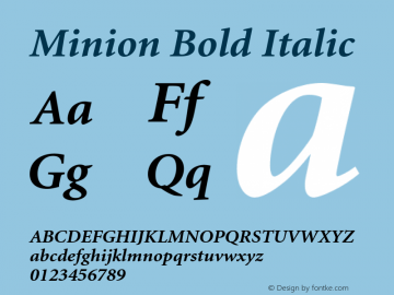 Minion-BoldItalic 001.001图片样张