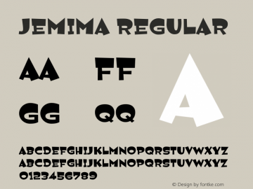 Jemima Regular Version 001.000 Font Sample