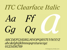 Clearface-RegularItalic 001.001图片样张