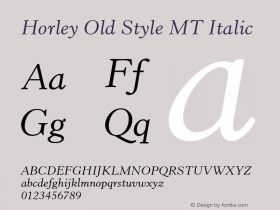 HorleyOldStyleMT-Italic 001.000图片样张