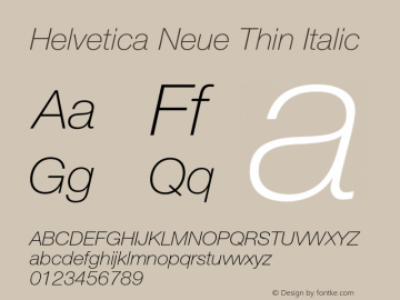 HelveticaNeue-ThinItalic 001.003图片样张