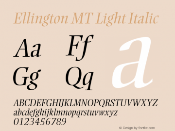 EllingtonMT-LightItalic 001.000图片样张