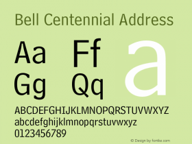 BellCentennial-Address 001.000图片样张