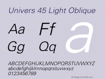 Univers-LightOblique 001.004图片样张