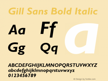 GillSans-BoldItalic 001.003图片样张