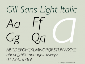 GillSans-LightItalic 001.003图片样张