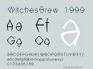 WitchesBrew 1999 Version 001.000 Font Sample