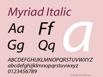 Myriad-Italic 001.000图片样张