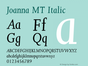 JoannaMT-Italic 001.001图片样张