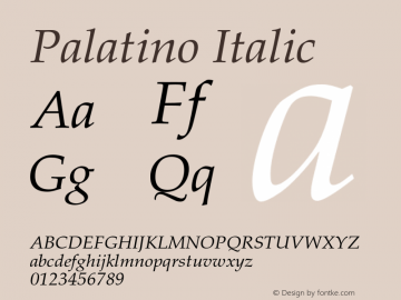 Palatino-Italic 003.001图片样张