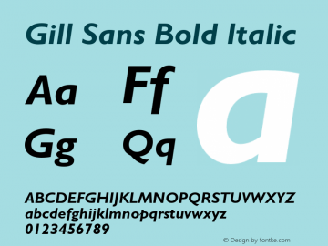 GillSans-BoldItalic 001.003图片样张