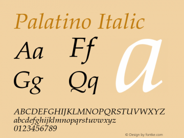 Palatino-Italic 003.001图片样张