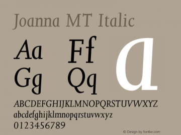 JoannaMT-Italic2 001.001图片样张