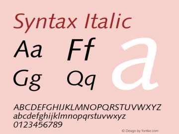 Syntax-Italic 001.001图片样张