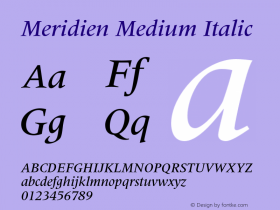 Meridien-MediumItalic 001.001图片样张