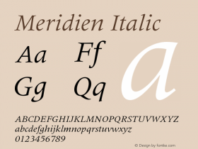 Meridien-Italic 001.001图片样张
