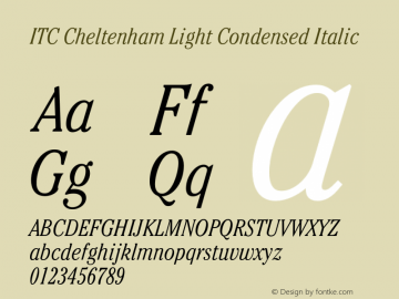 Cheltenham-LightCondItalic 001.000图片样张