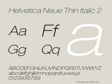 HelveticaNeue-ThinItalic2 001.000图片样张