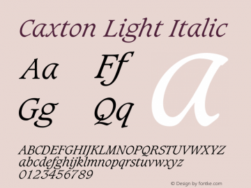 Caxton-LightItalic 001.002图片样张