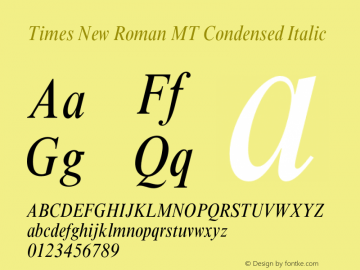 TimesNewRomanMT-CondItalic 001.001图片样张