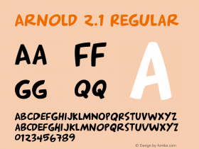 Arnold 2.1 Regular Macromedia Fontographer 4.1.4 5/15/97 Font Sample