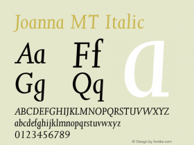 JoannaMT-Italic 001.001图片样张