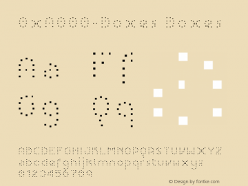 0xA000-Boxes Boxes Version 0.1 Font Sample