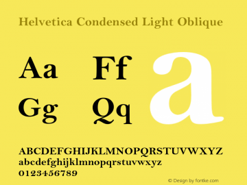 Helvetica-Condensed-LightObl 001.004图片样张