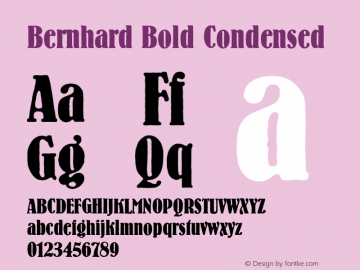 Bernhard-BoldCondensed 001.000图片样张