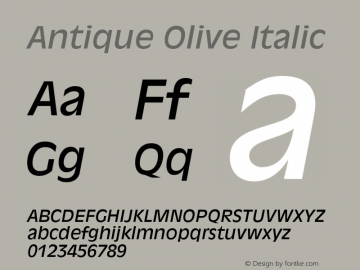 AntiqueOlive-Italic 001.002图片样张