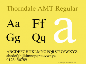 ThorndaleAMT-Regular OTF 1.003;PS 001.000;Core 1.0.32;makeotf.lib1.4.3831图片样张