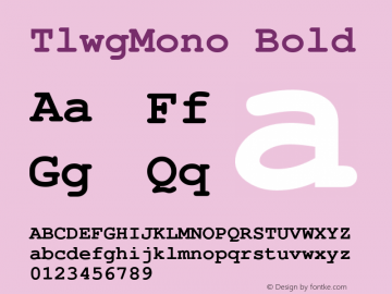 TlwgMono Bold Version 001.019: 2012-02-20 Font Sample