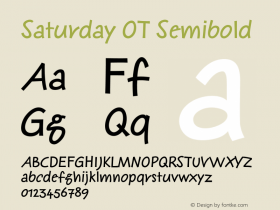 SaturdayOT-Semibold Version 7.504; 2010; Build 1001图片样张