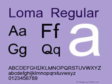 Loma Regular Version 0.9.1; 2003图片样张