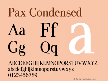 PaxCondensed Version 1.00图片样张