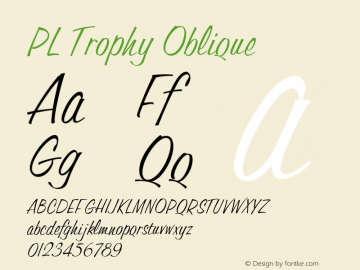 PLTrophy-Oblique Version 1.00图片样张