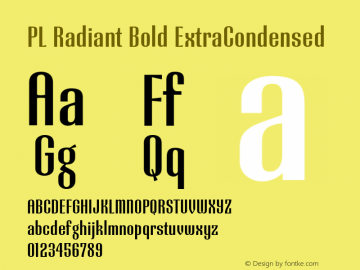 PLRadiant-BoldExtraCondense Version 1.00图片样张